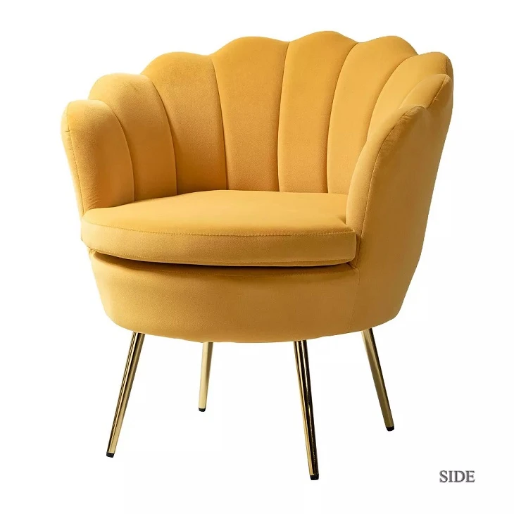 Leatherette Seat Metal Legs Chair